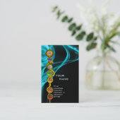 ROD ASCLEPIUS,7 CHAKRAS YOGA LOTUS POSE Blue Visitekaartje (Staand voorkant)