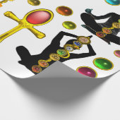 ROD ASCLEPIUS,7 CHAKRAS YOGA LOTUS POSE ,Horus Oog Cadeaupapier (Hoek)