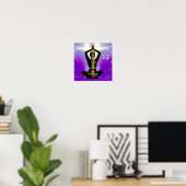 ROD VAN ASCLEPIUS 7 CHAKRAS, YOGA LOTUS POSE Paars Poster (Thuiskantoor)