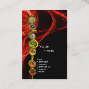 ROD VAN ASCLEPIUS,7 CHAKRAS YOGA LOTUS POSE Red Visitekaartje