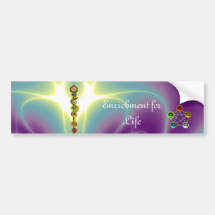 ROD VAN ASCLEPIUS 7 CHAKRAS, YOGA, SPIRITUELE ENER BUMPERSTICKER