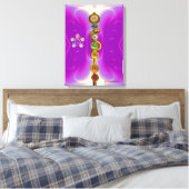 ROD VAN ASCLEPIUS 7 CHAKRAS, YOGA, SPIRITUELE ENER CANVAS AFDRUK (Insitu (Slaapkamer))