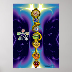 ROD VAN ASCLEPIUS 7 CHAKRAS, YOGA, SPIRITUELE ENER POSTER