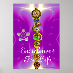 ROD VAN ASCLEPIUS 7 CHAKRAS, YOGA, SPIRITUELE ENER POSTER
