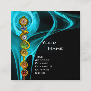 ROD VAN ASCLEPIUS,7 CHAKRAS,YOGA,SPIRITUELE ENERGI VIERKANTE VISITEKAARTJE