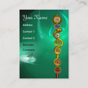 ROD VAN ASCLEPIUS,7 CHAKRAS,YOGA,SPIRITUELE ENERGI VISITEKAARTJE