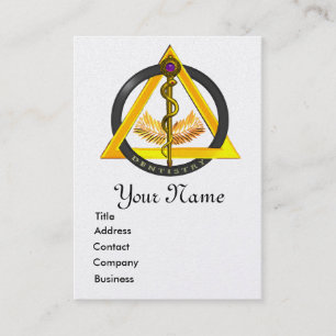 ROD VAN ASCLEPIUS DENTISTRY GOLD MONOGRAM VISITEKAARTJE