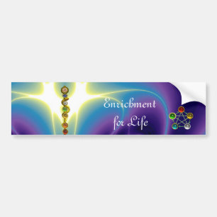 ROD VAN ASCLEPIUS MET 7 CHAKRAS, SPIRITUELE ENERGI BUMPERSTICKER