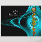 ROD VAN ASCLEPIUS MET 7 CHAKRAS, SPIRITUELE ENERGI FLYER (Achterkant)