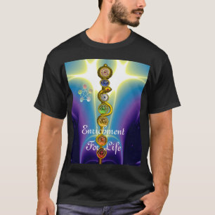 ROD VAN ASCLEPIUS MET 7 CHAKRAS, SPIRITUELE ENERGI T-SHIRT