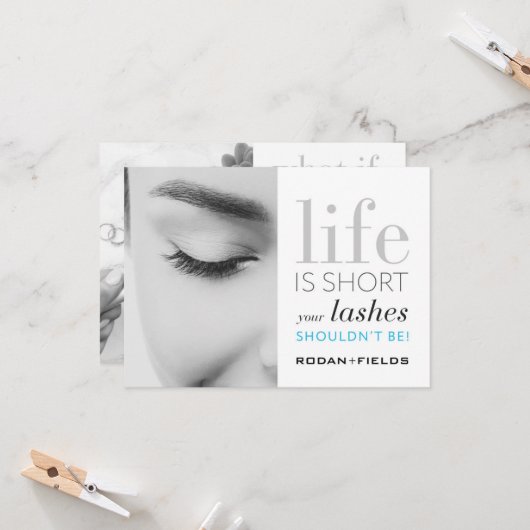 Rodan en Fields Lash Boost-kaarten Kaart (Voorkant / Achterkant in situ)