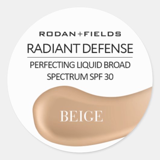 Rodan en Fields Radiant Defense Stickers | Beige (Voorkant)
