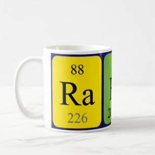 Rodbruine periodieke woordmok koffiemok