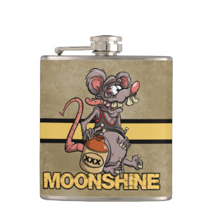Roddy Rat Fink Style Moonshine Logo Heupfles