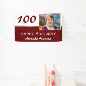 Rode 100e verluetdag feest foto achtergrond spandoek (Insitu)