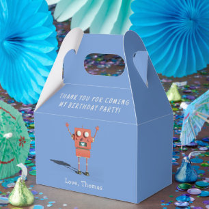 Rode 3D robot kinderen verjaardagsfeestje dank u Bedankdoosjes