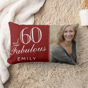 Rode 60 en fantastische elegante 60e verjaardag fo kussen