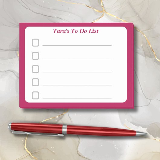 Rode Aangepaste lijst om te doen Sticky Post-it® Notes