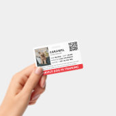 Rode aangepaste QR-code servic hond in training Badge (Handheld)