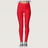 Rode Aangepaste XS (0-2) tot XL (16) Leggings (Voorkant)