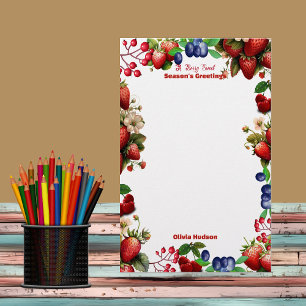 Rode Aardbei Baby Shower Blauwe Bes Zoete Kantoor Briefpapier