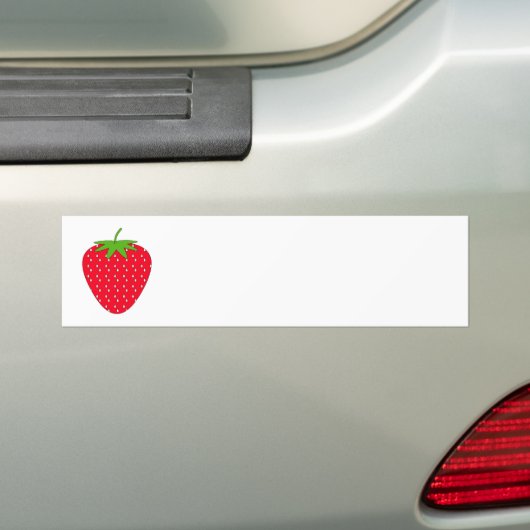 Rode aardbei. bumpersticker (Op auto)