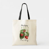   Rode Aardbei Gepersonaliseerde Naam Tote Bag (Achterkant)
