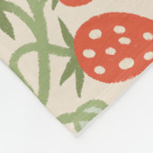 Rode aardbei & groene bladeren patroon fleece deken (Hoek)