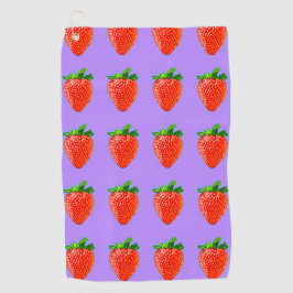 Rode aardbei in Pop Art Style Golfhanddoek