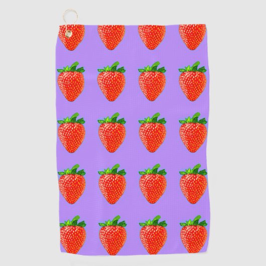 Rode aardbei in Pop Art Style Golfhanddoek (Voorkant)