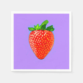 Rode aardbei in Pop Art Style Servet