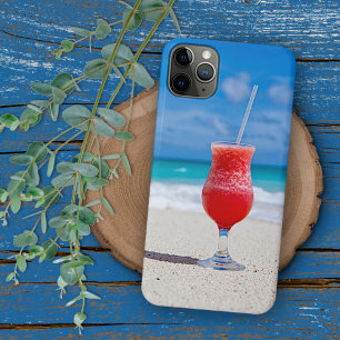 Rode aardbei Margarita op tropisch strand in de zo iPhone 11 Pro Max Hoesje