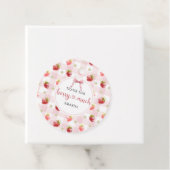 Rode Aardbei Roze Geruite Hartelijk Dank Bedankjes Labels (In situ)