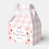 Rode Aardbei Roze Geruite Hartelijk Dank Veel Bedankdoosjes (Voorkant Zijde)