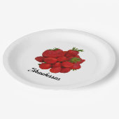 Rode aardbeien fotografisch papieren bordje (Gekanteld)