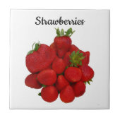 Rode aardbeien fotografisch tegeltje (Voorkant)