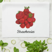 Rode aardbeien fotografisch wit theedoek (Gevouwen)