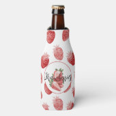 Rode Aardbeien Fruit   Flesjeskoeler (Fles Voorkant)