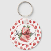 Rode Aardbeien Fruit Sleutelhanger (Voorkant)