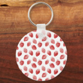 Rode Aardbeien Fruit Sleutelhanger (Achterkant)