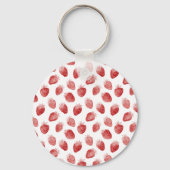 Rode Aardbeien Fruit Sleutelhanger (Achterkant)