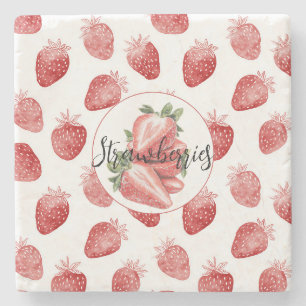 Rode Aardbeien Fruit Stenen Onderzetter