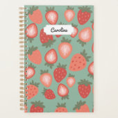  rode aardbeien naadloos patroon planner (Voorkant)