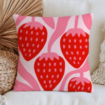 Rode Aardbeien Pastel Roze Eclectische Fruit Kunst