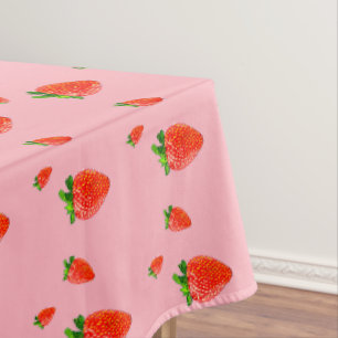 Rode aardbeien Patroonroze Partij Tafelkleed