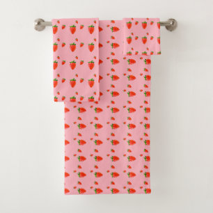 Rode aardbeien Pattern roze Beauty Bad Handdoek