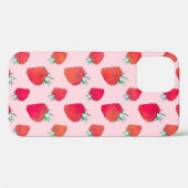 rode aardbeien - roze roze patroon Case-Mate iPhone case (Achterkant (horizontaal))