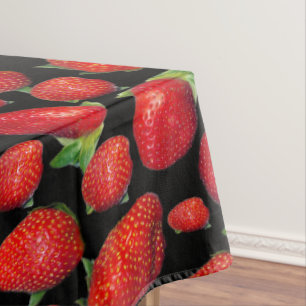 Rode aardbeien, tafelkleed