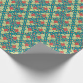 Rode Aardbeienfruit, Bloesems & Runners Cadeaupapier (Hoek)