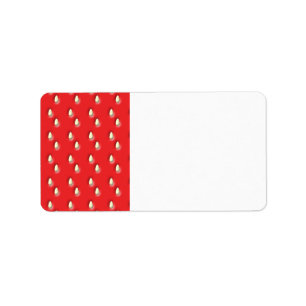 Rode aardbeienpatroon. etiket